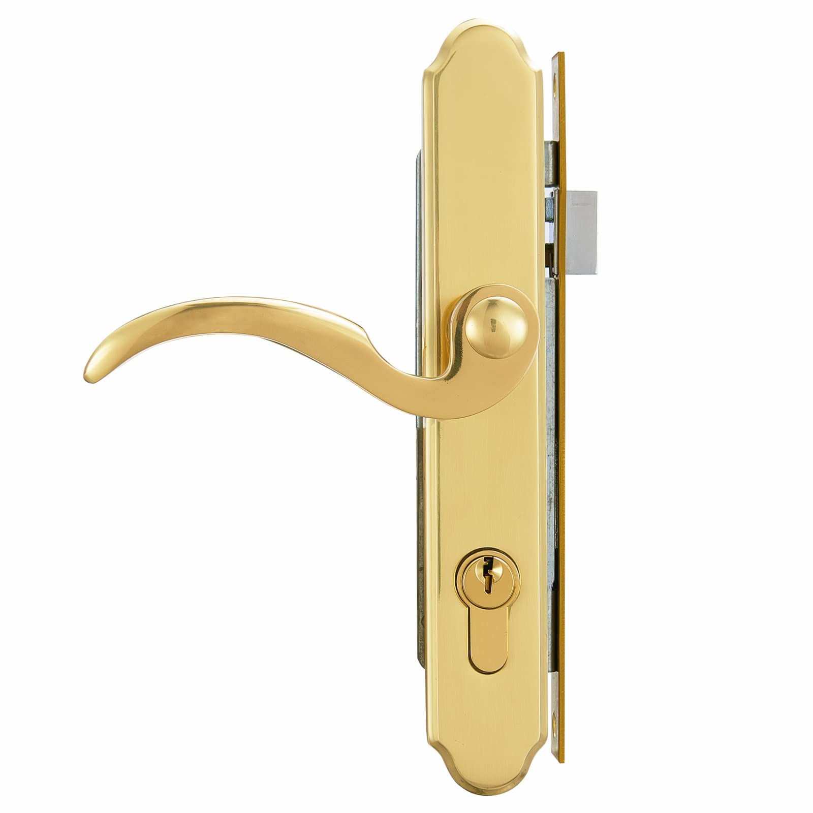 Solid Brass Lever Handle Set for Screen & Storm Doors - Mortise Lock Replacement for 1