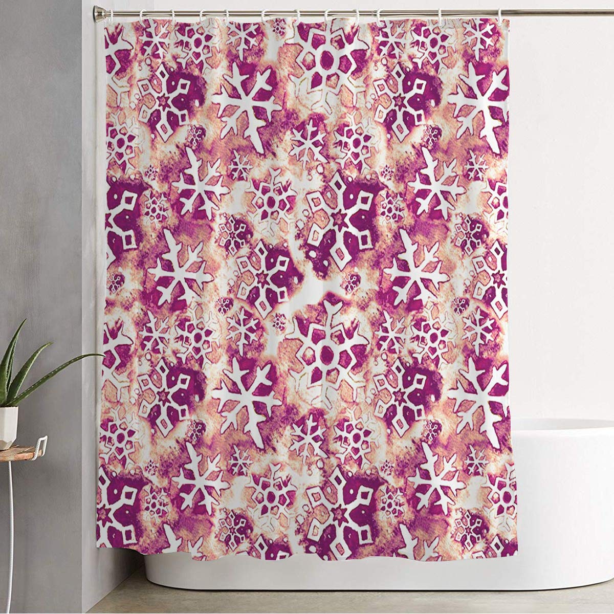 Waterproof Snowflake Shower Curtain - 72