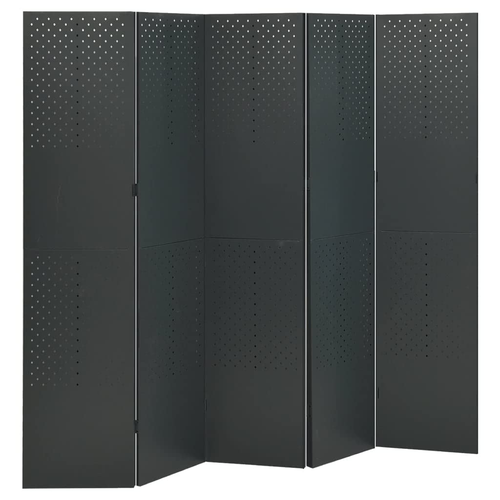5-Panel Folding Room Divider Privacy Screen - 78.7