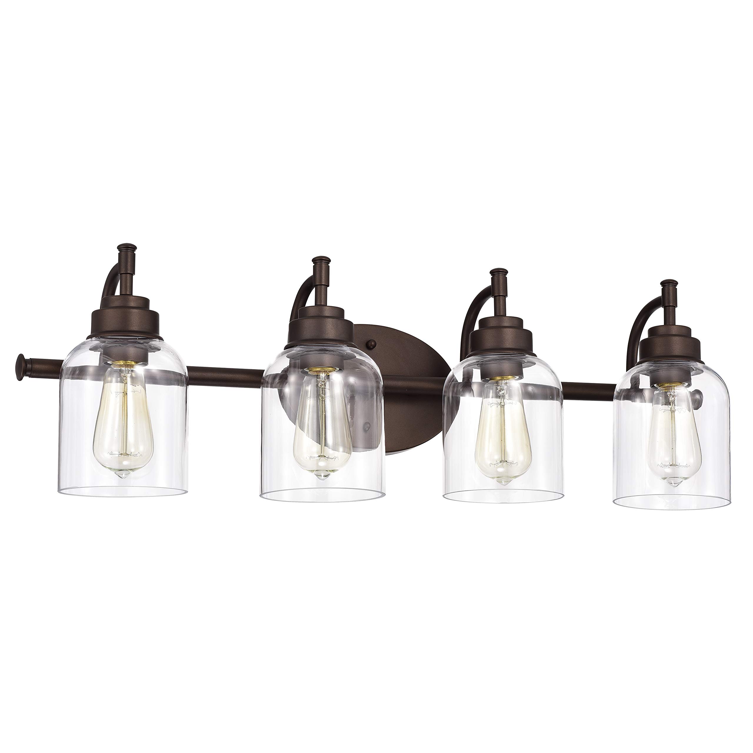 4-Light Oil Rubbed Bronze Bathroom Vanity Light Fixture - 30 Inch Wide Transitional Style (2R147-RB30BL4) - Perfect for Modern Bathrooms & Powder Rooms