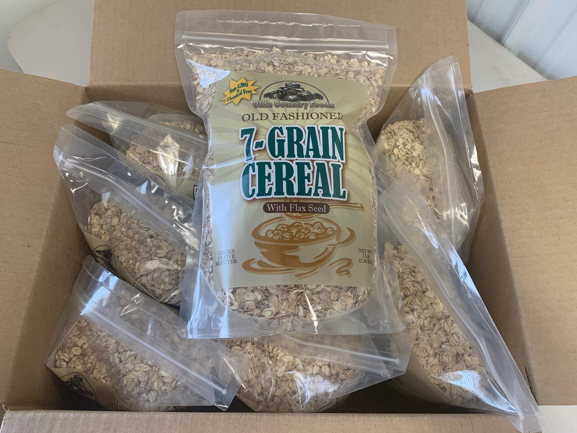 Wheat Montana Non-GMO 7 Grain Cereal with Flax Seed - 24 lbs (8x3 lb Bags) | Old Fashioned Whole Grain Breakfast Cereal | Healthy & Chemical Free | Perfect for Hot Cereal, Baking & Smoothie Bowls