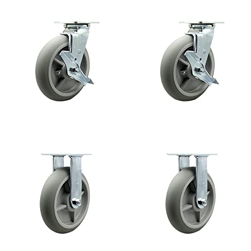 2 Swivel w/2 Top Lock Brakes - 2 Rigid