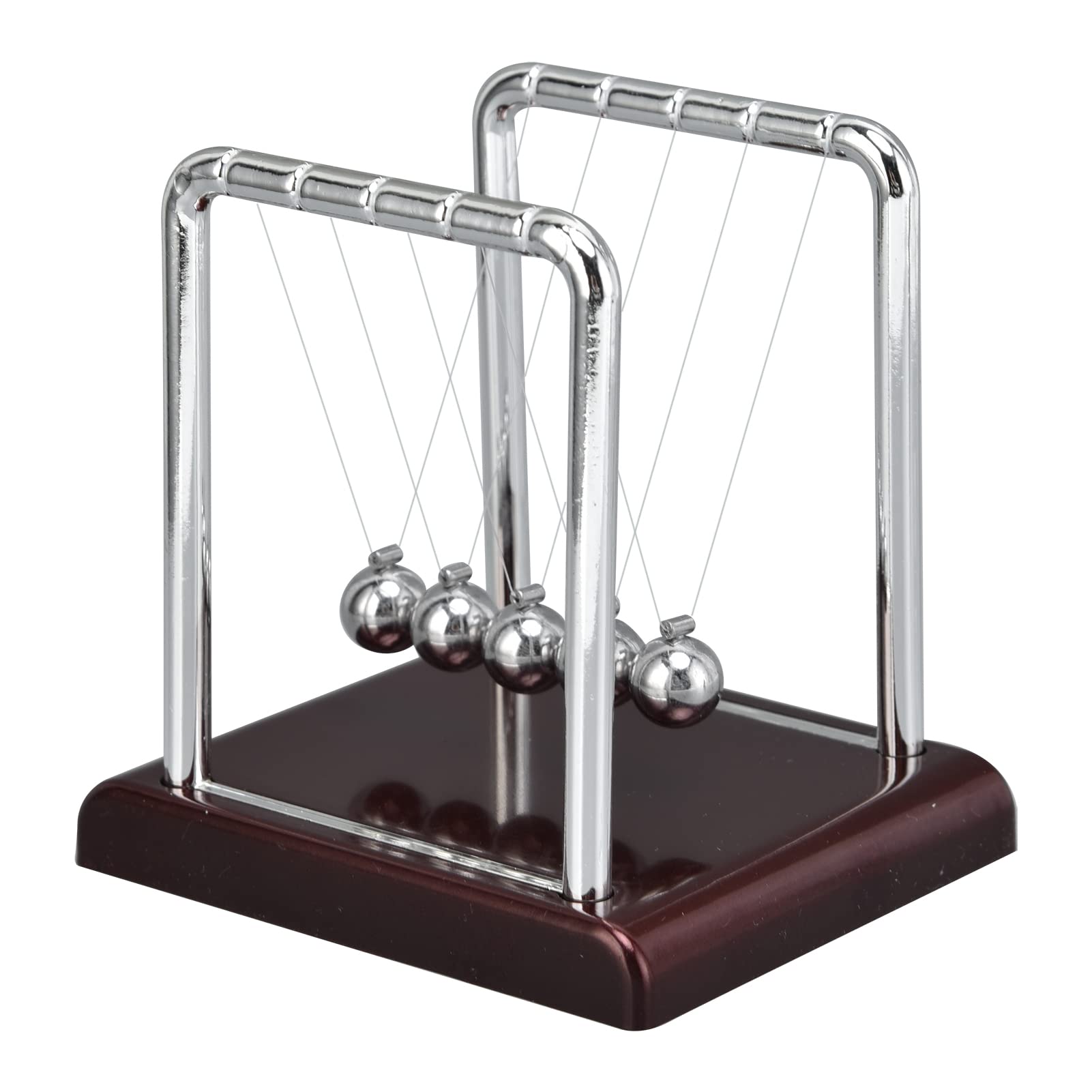 Sazao Balance Pendulum Ball Toys - Fun Stress Relief Desk Gadget for Office & Home Decor - Wine Red Base - Perfect for Meditation, Focus & Anxiety Relief