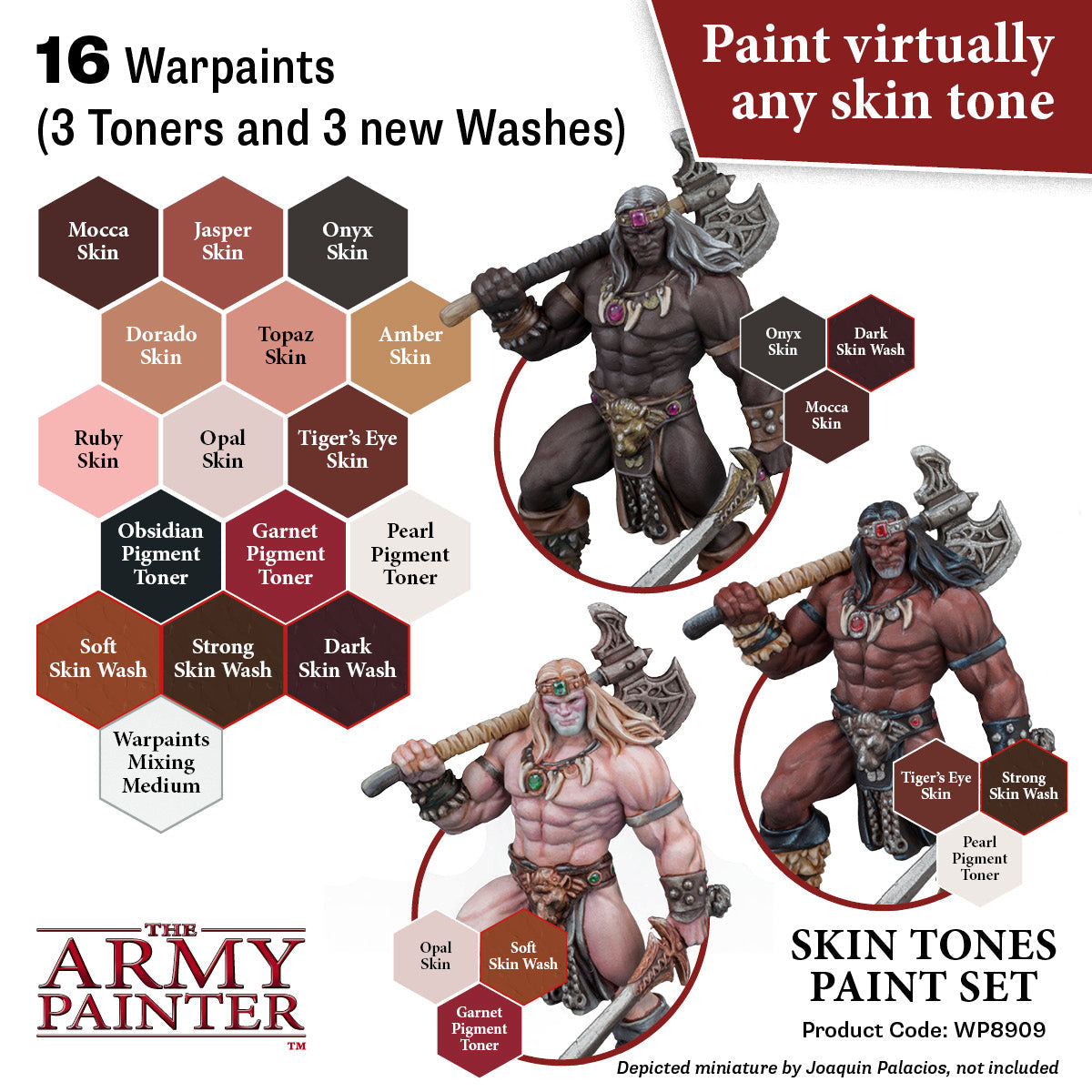 Warpaints: Skin Tones Paint Set - Professional Acrylic Paint for Miniatures & Models - Perfect for Warhammer, D&D, and Tabletop Gaming