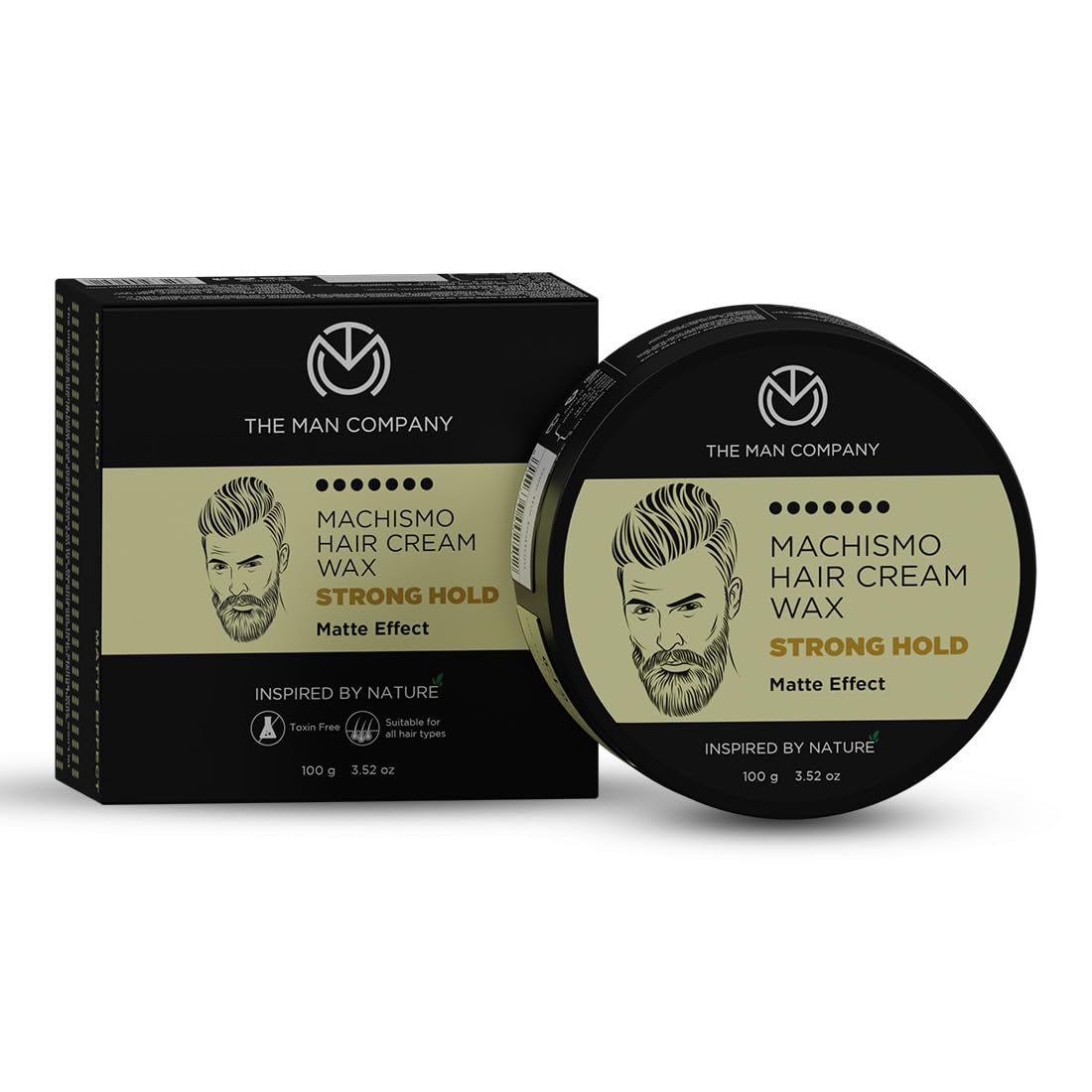 The Man Company Machismo Stronghold Hair Wax for Men - 100g Matte Finish Styling Wax with Volume | Non-Sticky & Long-Lasting Hold | Perfect for Pompadour, Quiff & Spiky Hairstyles | Salon-Quality Men's Grooming Product