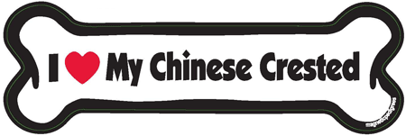 I Love My Chinese Crested Dog Magnet - Fun Bone-Shaped Fridge Magnet for Pet Lovers, Dog Decor & Gifts