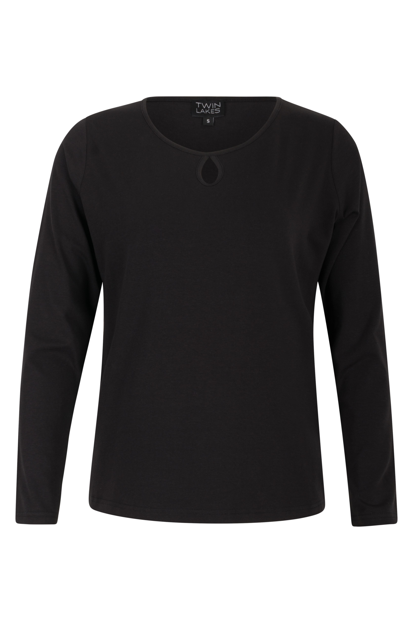 Women's Elegant Keyhole Detail Black Top 6551BR | Perfect for Casual Outings & Date Nights