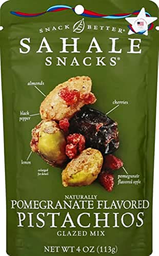 SAHALE SNACKS Pomegranate & Pistachio Blend - 4oz (Pack of 6) | Healthy Trail Mix for Hiking, Office Snacks & On-the-Go Nutrition | Gluten-Free Dried Fruit & Nut Snack