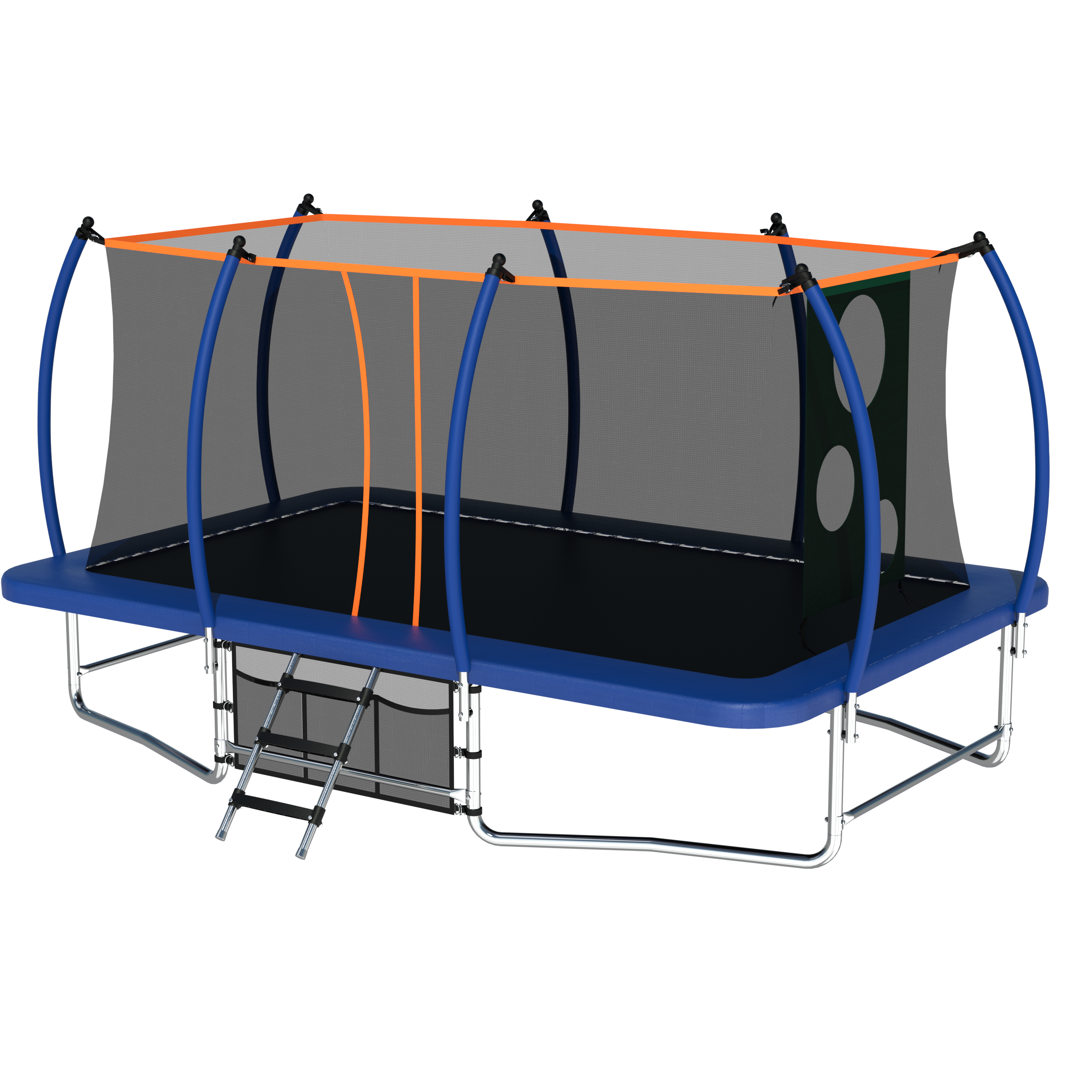10X16FT Outdoor Square Trampoline for Kids & Adults - Heavy Duty Rectangular Bouncing Mat with Safety Net - Perfect for Backyard, Gym Training, and Family Fun Activities