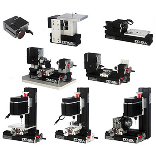 8-in-1 Mini Metal Wood Lathe with Wire Saw, Mill, Drill & Sander - 12000 RPM Handheld Power Tool (12V DC/5A/60W) for DIY Woodworking, Metal Crafting & Small Home Projects