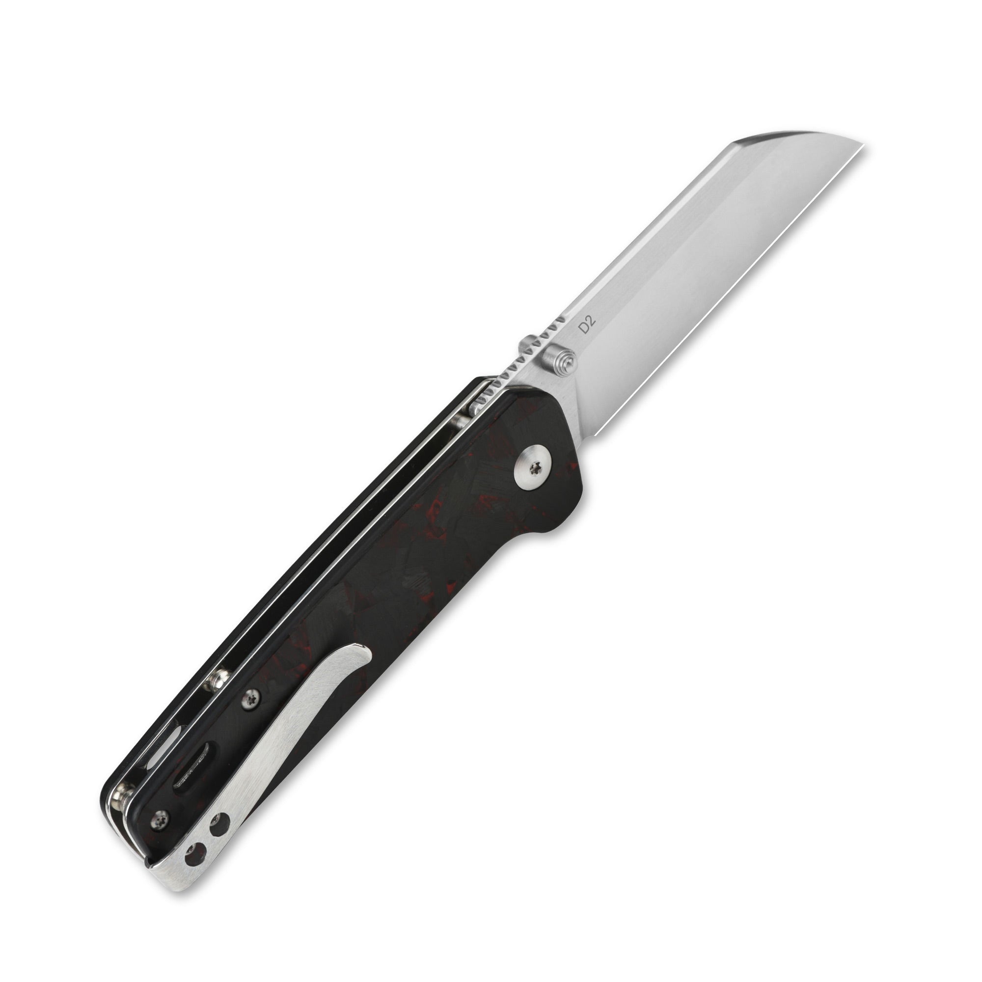 QSP Penguin QS130 TRD Folding Knife with Shredded Carbon Fiber Handle - EDC Pocket Knife for Outdoor, Camping, Hiking & Everyday Carry