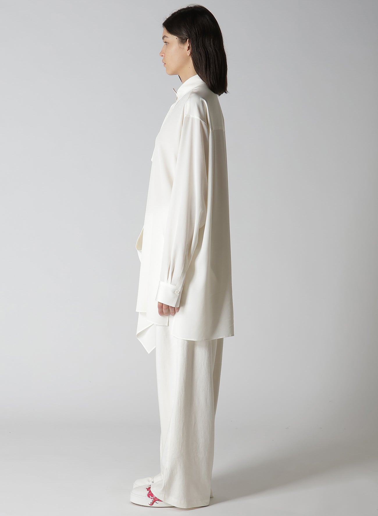 Elegant Crepe de Chine Blouse with Placket - Perfect for Office Wear & Casual Outfits