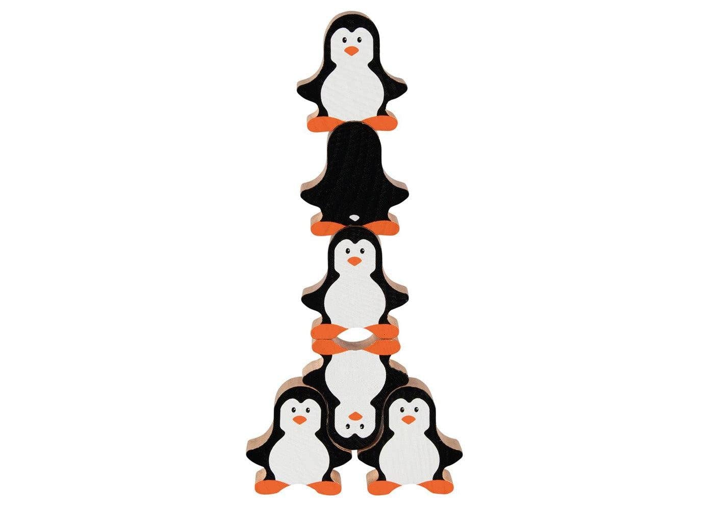 Goki Penguin Stacking Game Toys - Colorful Wooden Animal Balancing Blocks for Kids (Multicolor, 58683) - Fun Learning & Family Game Night Activity