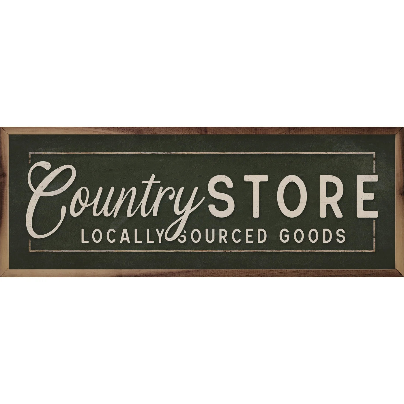 Handmade Country Store Wood Framed Print - Locally Sourced Wall Art Decor for Farmhouse, Rustic & Cabin Interiors