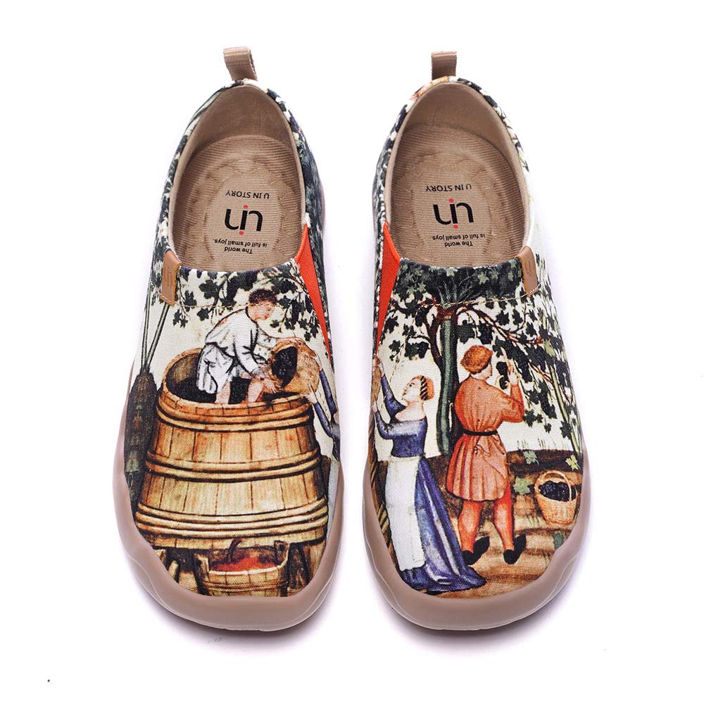 UIN Women's Art Travel Slip-On Shoes - Lightweight Breathable Casual Loafers for Women | Comfortable Walking Shoes for Travel, Work & Everyday Wear