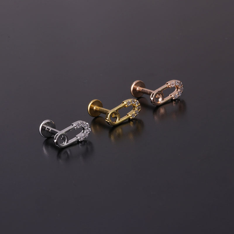 16G Cartilage Safety Pin Fish Bone Helix Piercing Stud - Surgical Steel Body Jewelry for Ear, Nose & Lip | Perfect for Punk, Gothic & Alternative Fashion Styles | HSPJ297