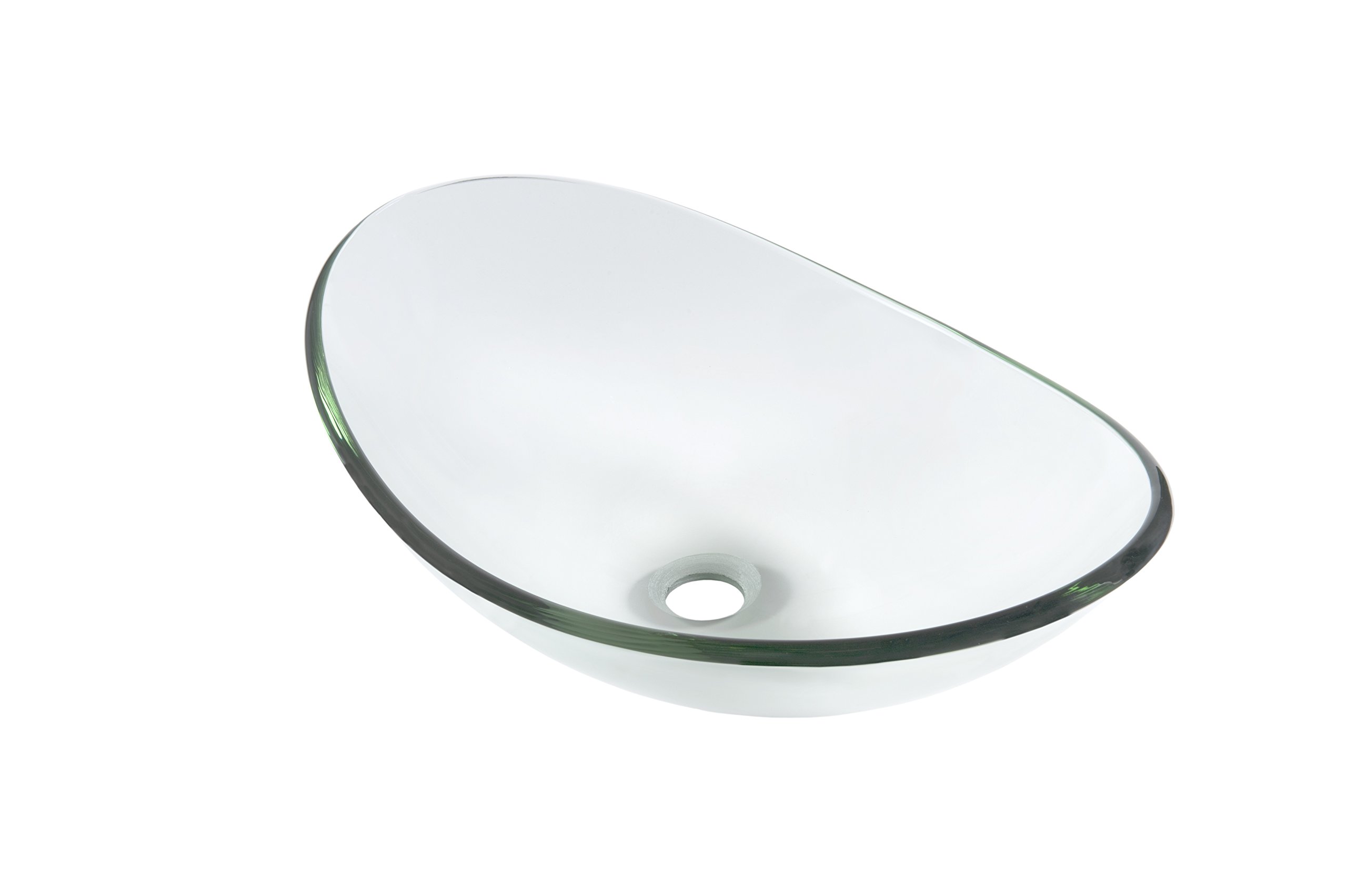 Novatto CHIARO Glass Vessel Bathroom Sink Set in Oil Rubbed Bronze - Modern Above Counter Basin for Bathroom Vanity, Powder Room, and Master Bath Decor