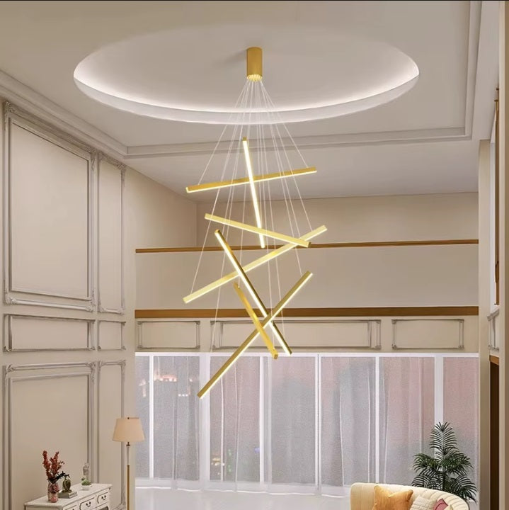 Modern Crystal Foyer Chandelier - Elegant Entryway Lighting Fixture for Hallway, Staircase & Luxury Home Décor | Perfect for Contemporary Living Rooms & Grand Entrances