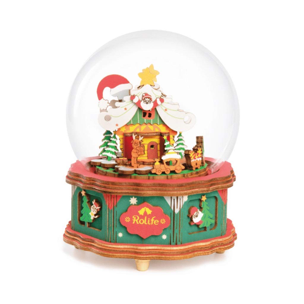 **Romantic DIY Wooden Christmas Music Box - Fairy Tale Themed with Steel Movement, Perfect Gift for Girls (Christmas Town AM46) | Home Decor, Holiday Gifts & Keepsakes**