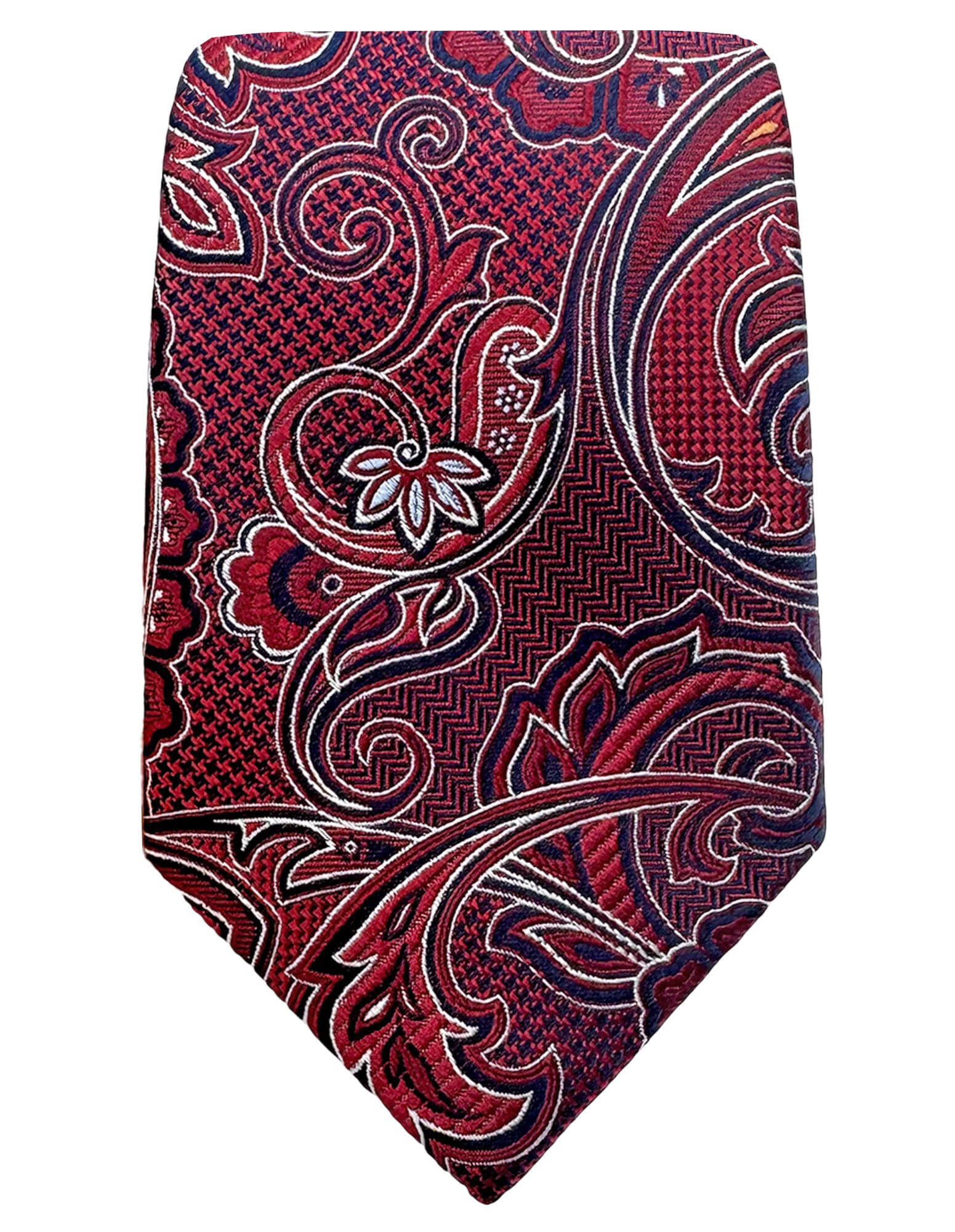 DÉCLIC Wyatt Paisley Tie for Men - Stylish Red Necktie for Formal Events, Weddings & Business Meetings