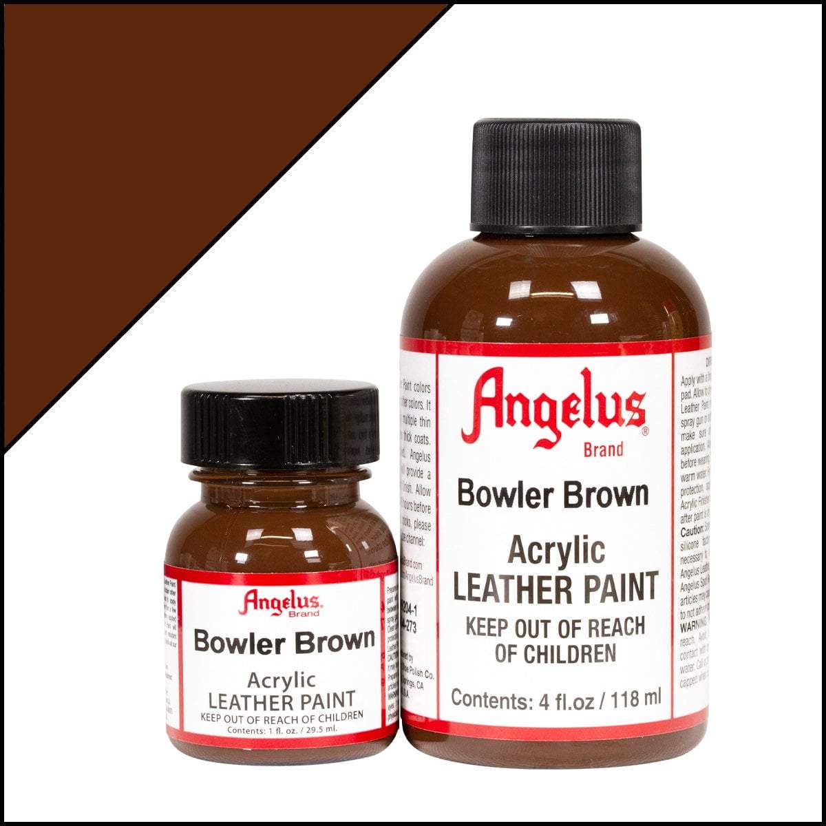 Bowler Brown Angelus Leather Paint 1oz - Premium Leather Dye for Shoes, Bags & Accessories - Perfect for DIY Leather Repair & Customization