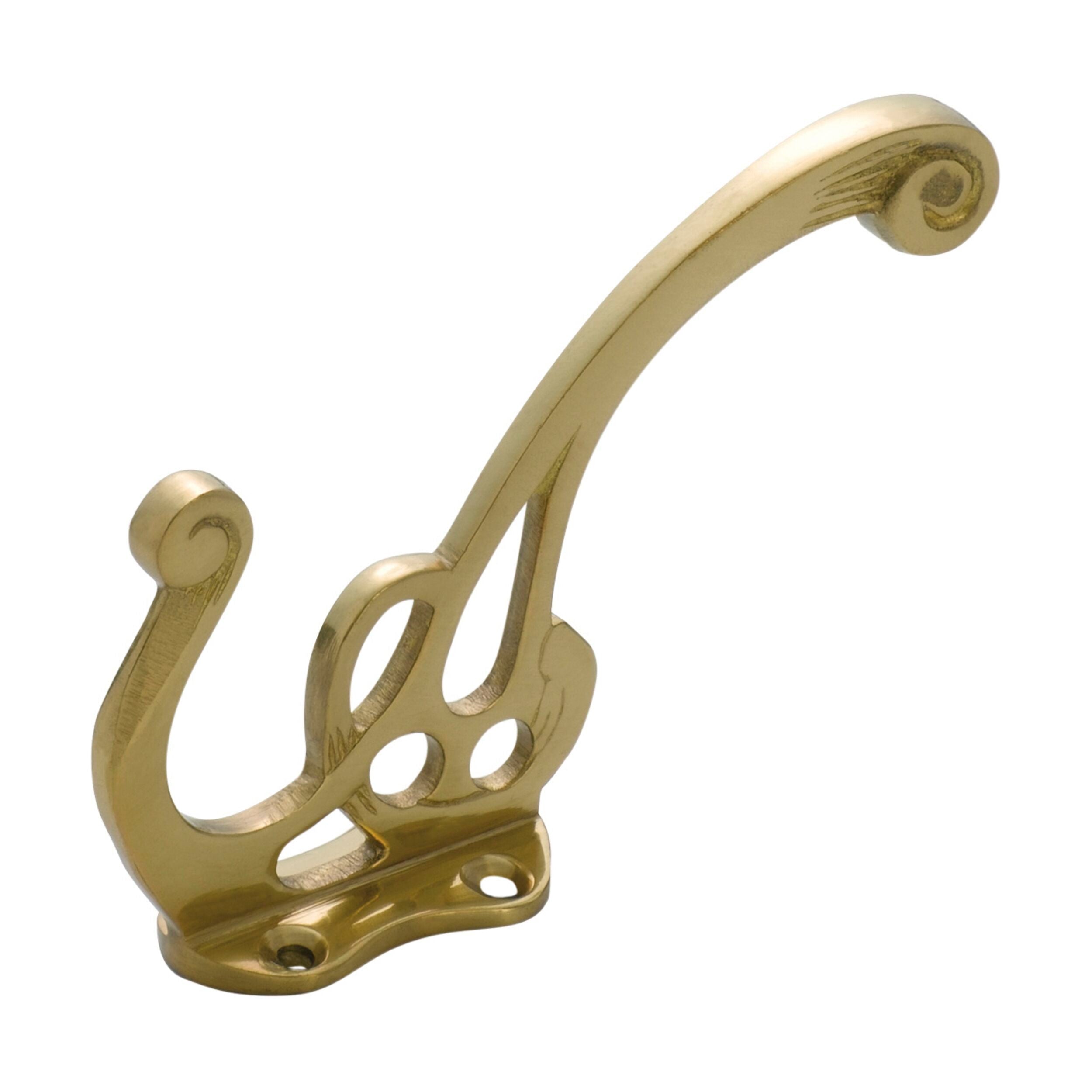 3901 Nouveau Polished Brass Hat & Coat Hook - 4.5