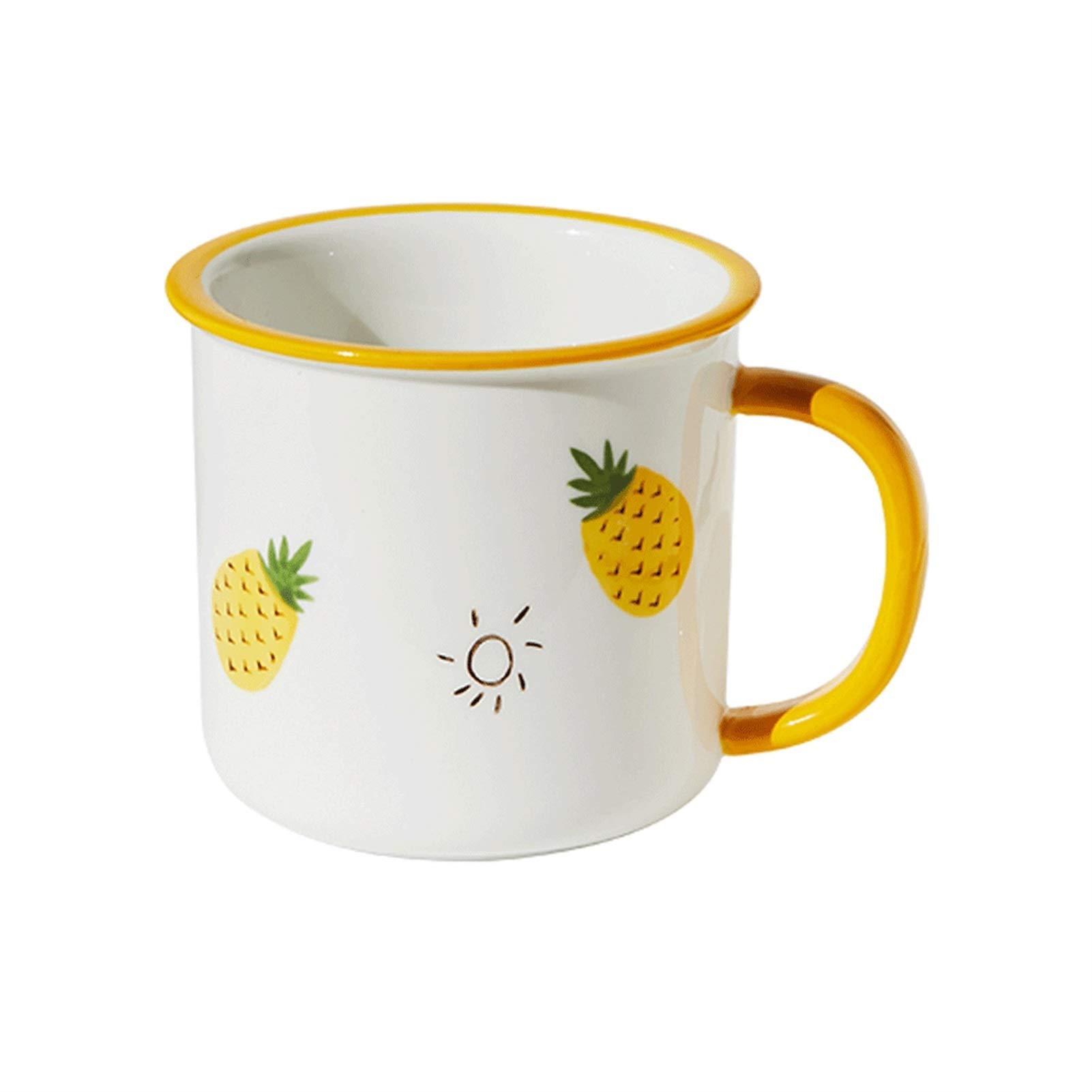 Creative Fruit Design Ceramic Coffee Mug - Reusable Enamel-Style Travel Cup for Tea, Milk & Coffee - Ideal for Home, Office, Camping & Outdoor Use (Orange)