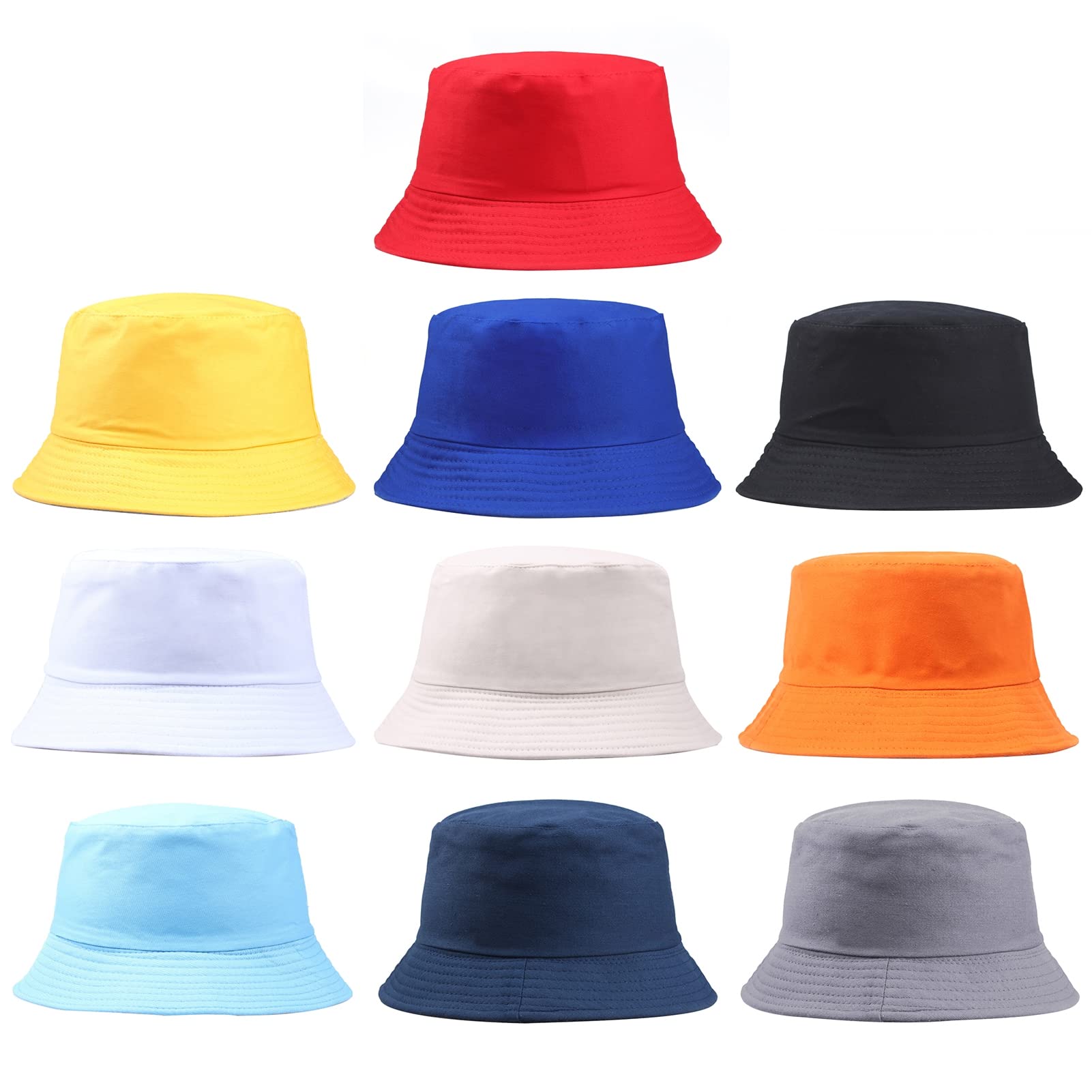 Unisex 100% Cotton Bucket Hat for Women & Men - Packable Summer Sun Hat for Travel, Beach, Outdoor & Fishing - Blue One Size Fits All - Perfect for Vacations, Hiking and Sunny Days