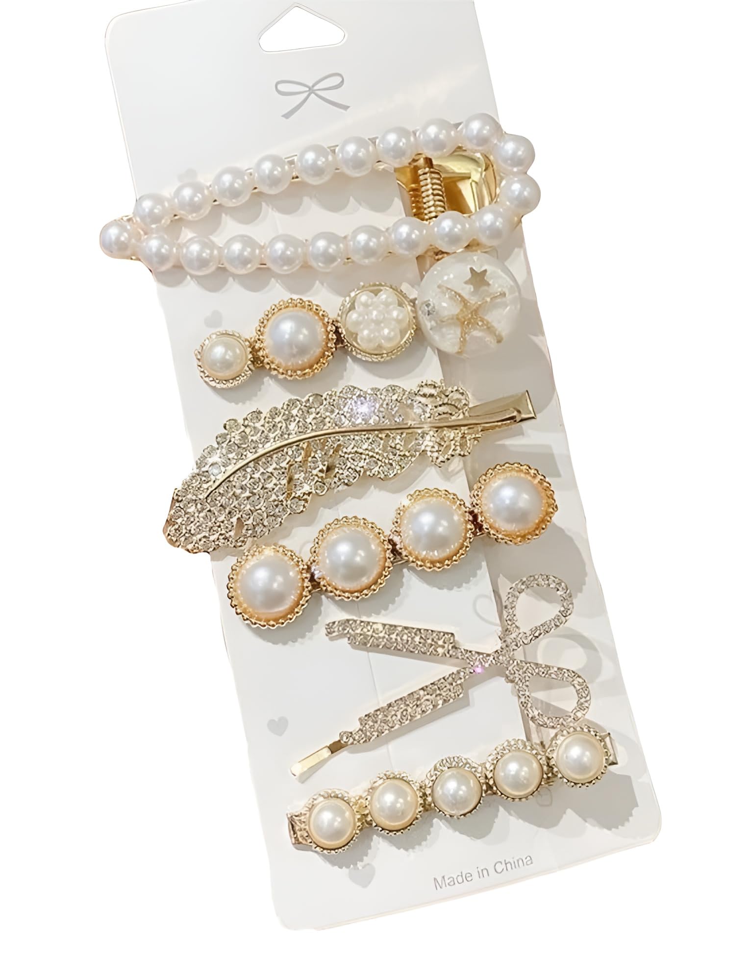 BellaStella Korean Stylish Pearl Rhinestone Hair Clips - Elegant Bobby Pins with Marble Alligator Design for Women | Perfect for Weddings, Parties, and Daily Hair Accessories