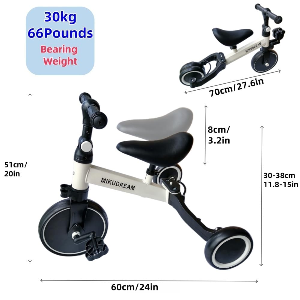 6-in-1 Convertible Toddler Bike for 1-5 Year Olds - Baby Walker to Balance Bike & Tricycle with Removable Pedals - Includes Safety Helmet for Boys & Girls - Perfect for Indoor Play, Backyard Riding & Early Cycling Training