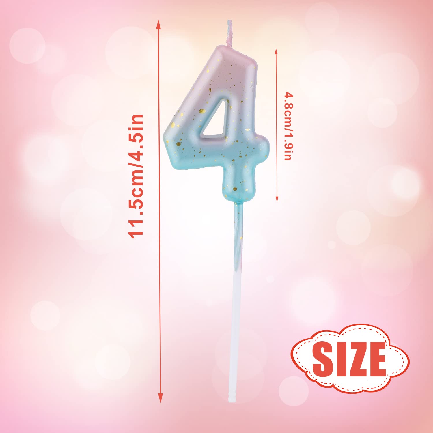 Pink Blue Gradient Birthday Number & Letter Candles for Cake Decorations - Perfect for Birthday Parties, Anniversaries, and Special Celebrations