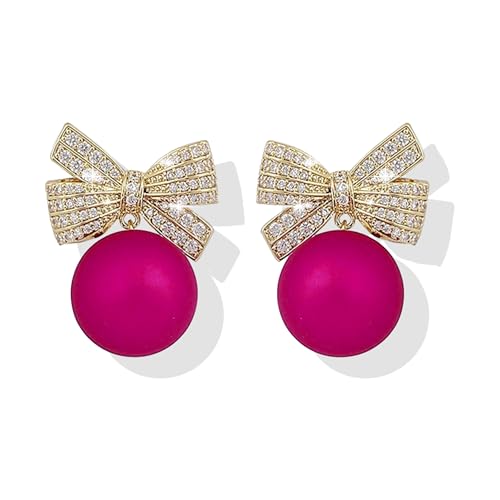 B-Hot Pink Pearl Earrings