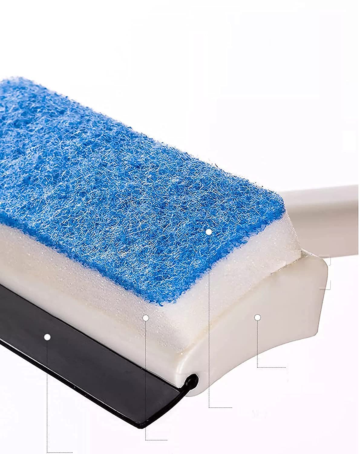 NG CREATION 2-in-1 Glass Cleaner - Double Sided Wiper Brush & Sponge for Mirrors, Tiles, Grout & Pots | Perfect for Kitchen, Bathroom & Car Window Cleaning