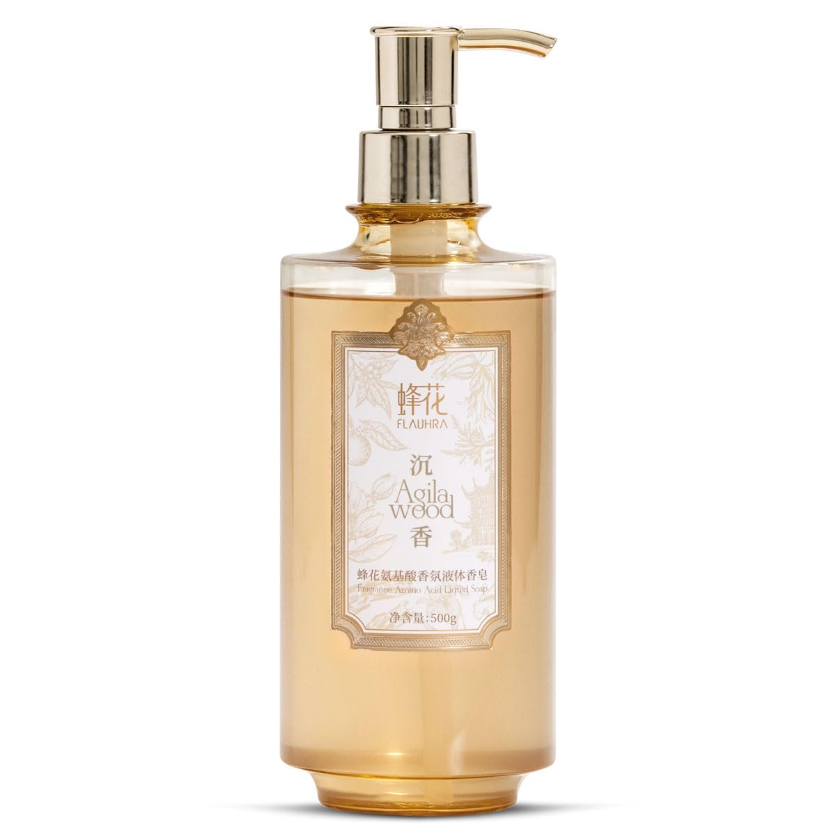 Bee & Flower Moisture Body Wash - Amino Acid Shower Gel with Luxurious Snow & Agilawood Fragrance | Mild & Gentle Cleanser for Face, Hair & Body | 16.8 Fl Oz | Perfect for Daily Shower, Spa Day & Gift Giving