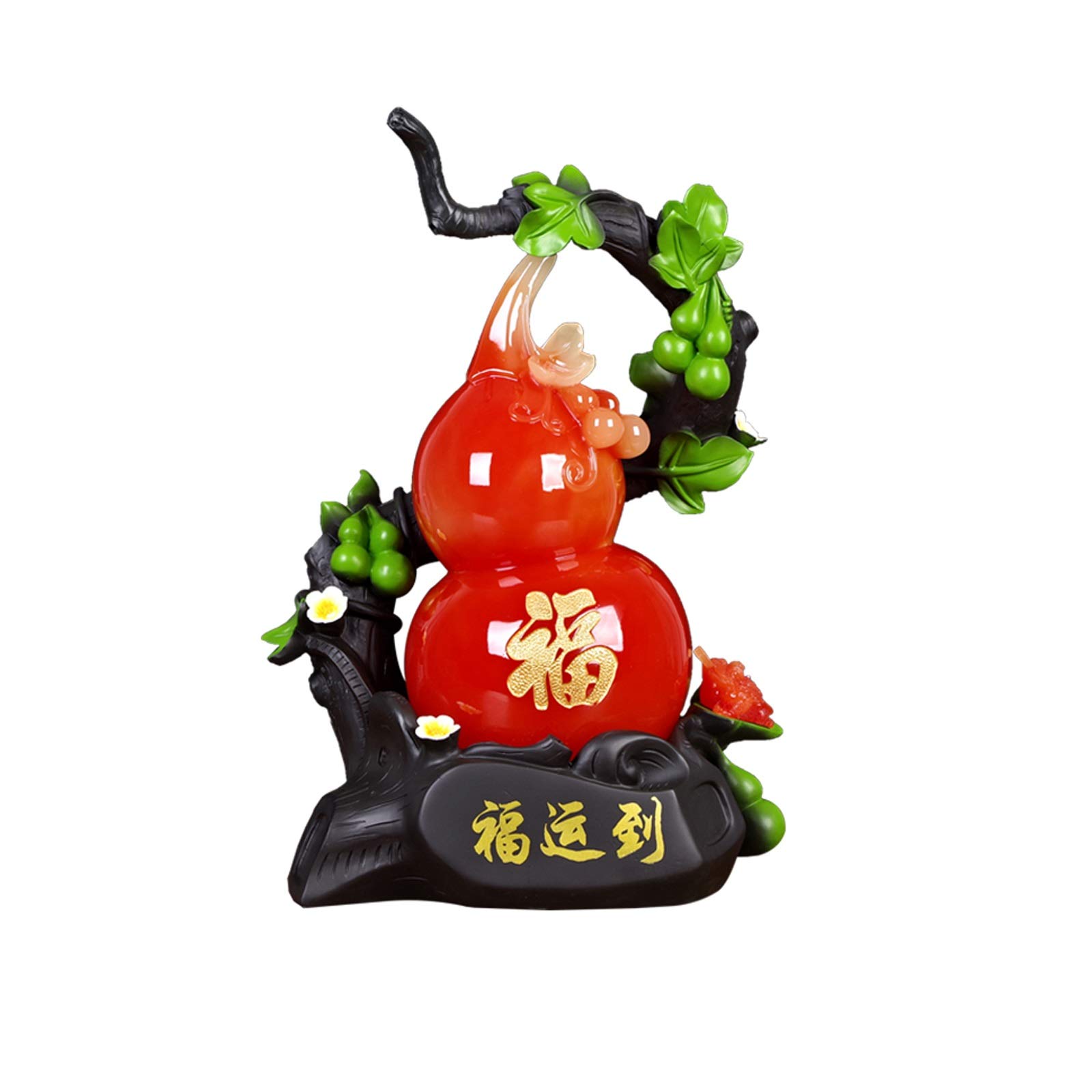 Feng Shui Lucky Buddha Statue Gourd (Wu Lou) Home Decor - Yellow Handcrafted Decoration for Living Room, Wine Cabinet & TV Stand | Perfect Spiritual Gift & Office Decor for Harmony & Prosperity