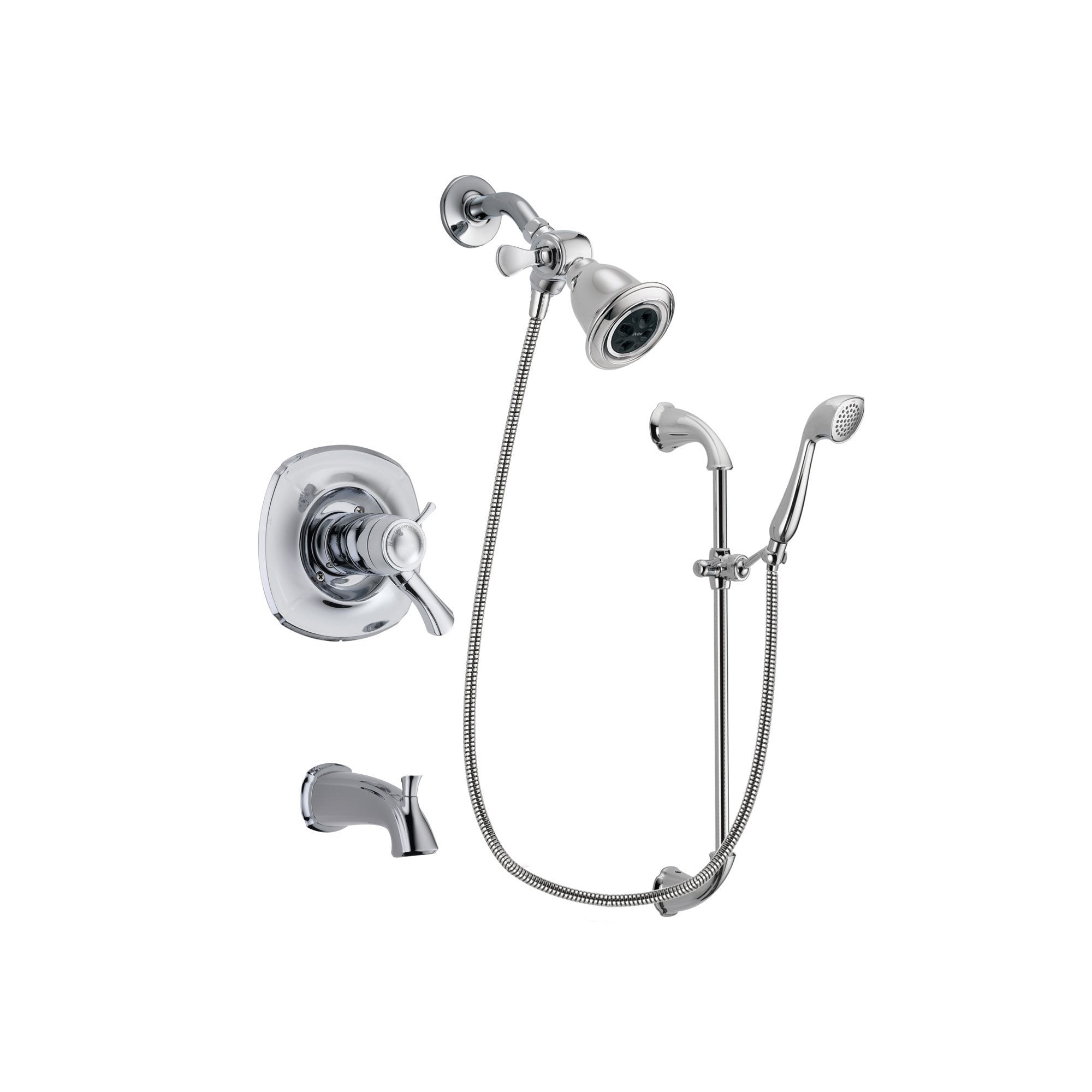 Delta Addison Chrome Finish Thermostatic Tub and Shower Faucet System with Water-Efficient Showerhead, Handheld Shower & Slide Bar - Includes Rough-in Valve & Tub Spout (Model DSP0873V) - Perfect for Bathroom Renovation & Modern Home Upgrades