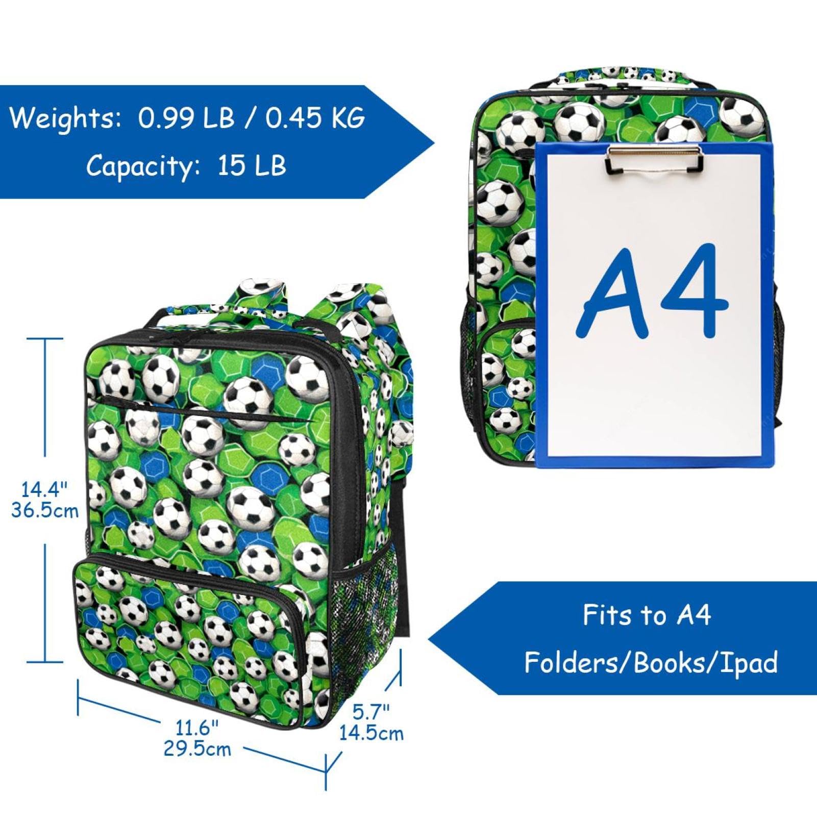 **Men's & Women's Travel Backpack with Floral Soccer Ball Design - Durable & Stylish for Hiking, Gym, Work & School**