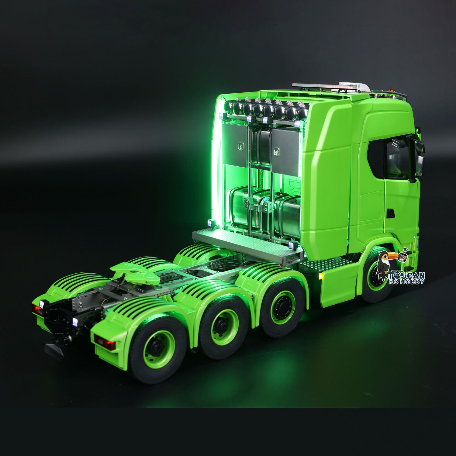 1/14 Scale 8x8 Metal Chassis RC Tractor Truck 770S - 2.4GHz Remote Control Lorry with RTR, Battery, Warning Lights & Magnetic Roof Spotlight - Perfect for Off-Road Racing, Construction Play & RC Hobby Enthusiasts