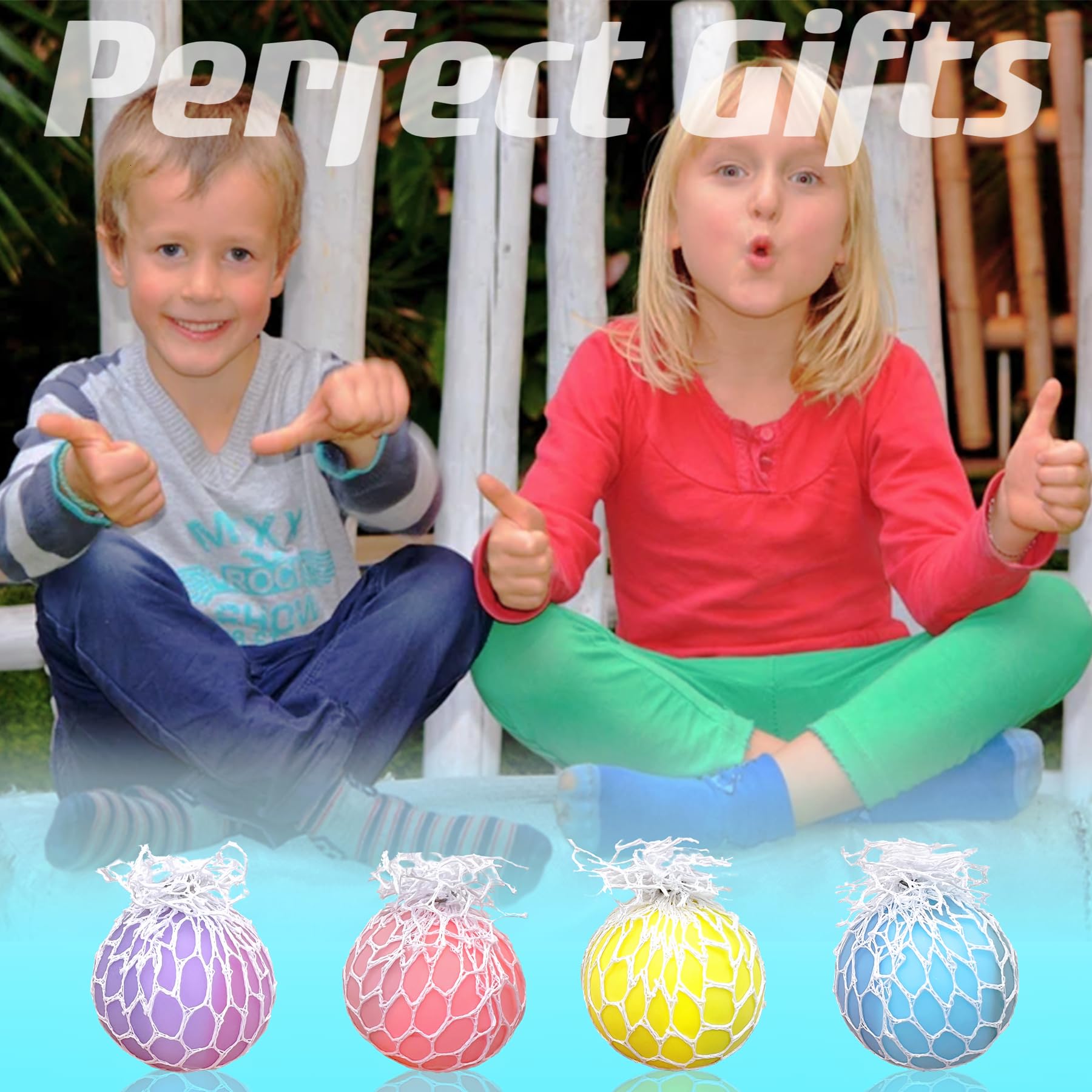 **4-Pack Mesh Grape Stress Balls for Kids & Adults - Squishy Fidget Toys for Autism Sensory Relief, Anxiety & Stress, Party Favors for Ages 8-12 (Great for Classrooms, Offices & Travel)**
