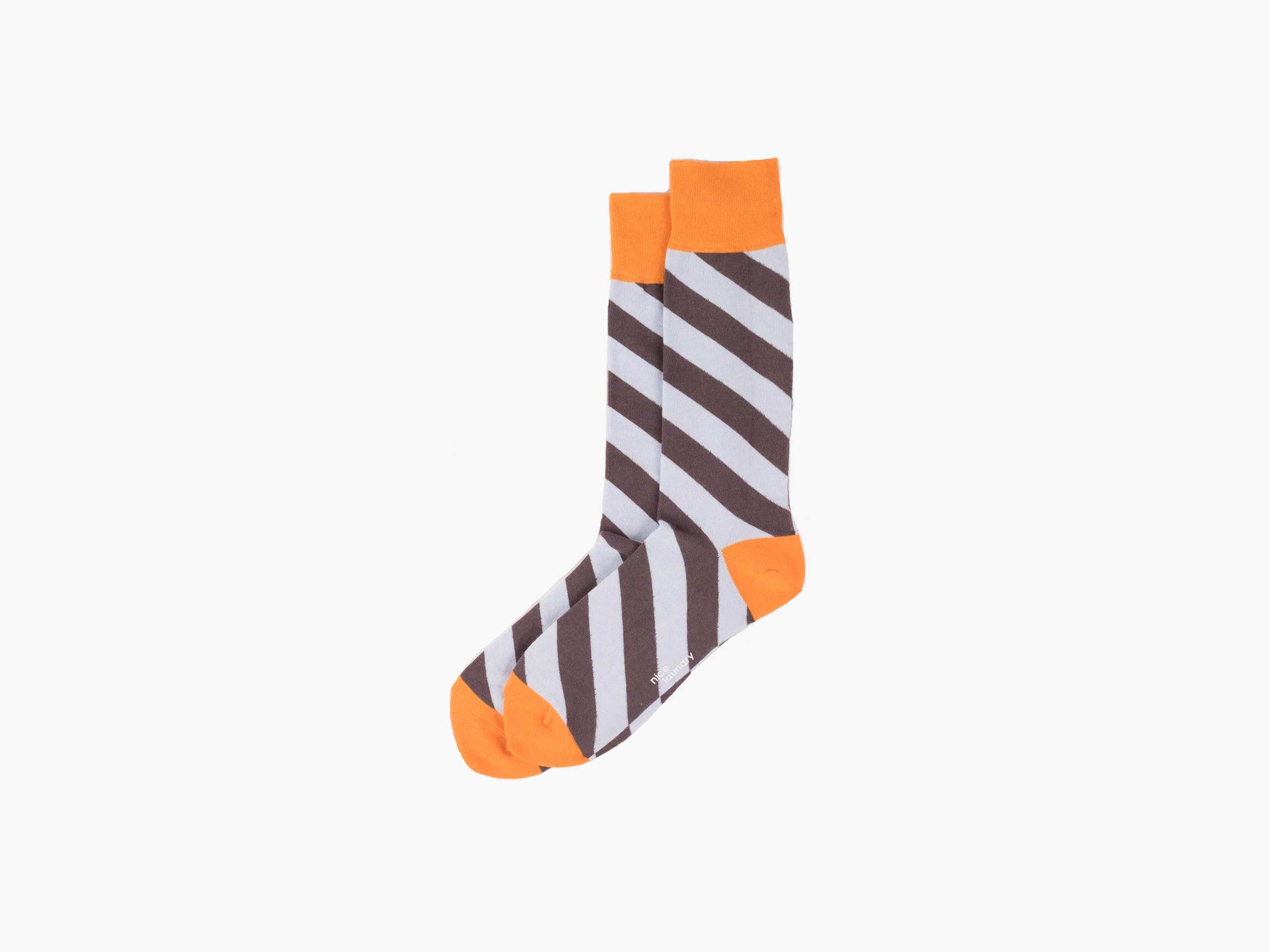 Blue Dark Grey Orange Diagonal Stripe T-Shirt - Stylish Casual Wear for Men & Women | Perfect for Everyday Outfits, Street Fashion, and Layering
