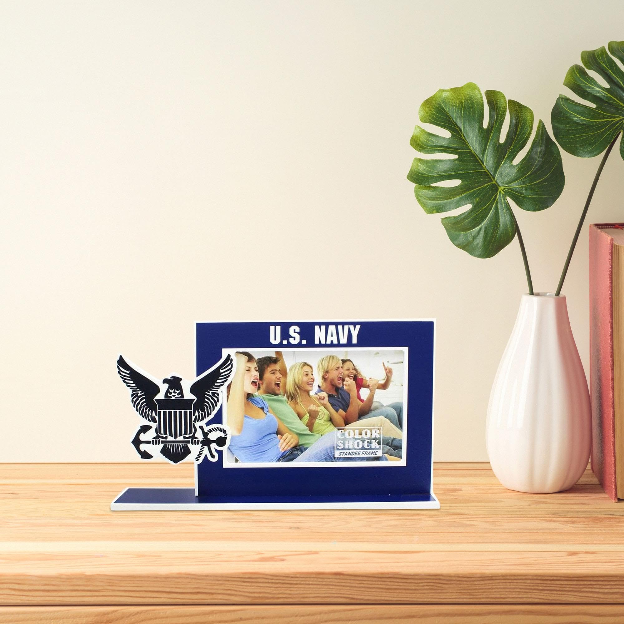 Toynk U.S. Navy Color Shock 4”X6” Standee Picture Frame - Patriotic Military Photo Display for Home, Office & Military Memorabilia Collections