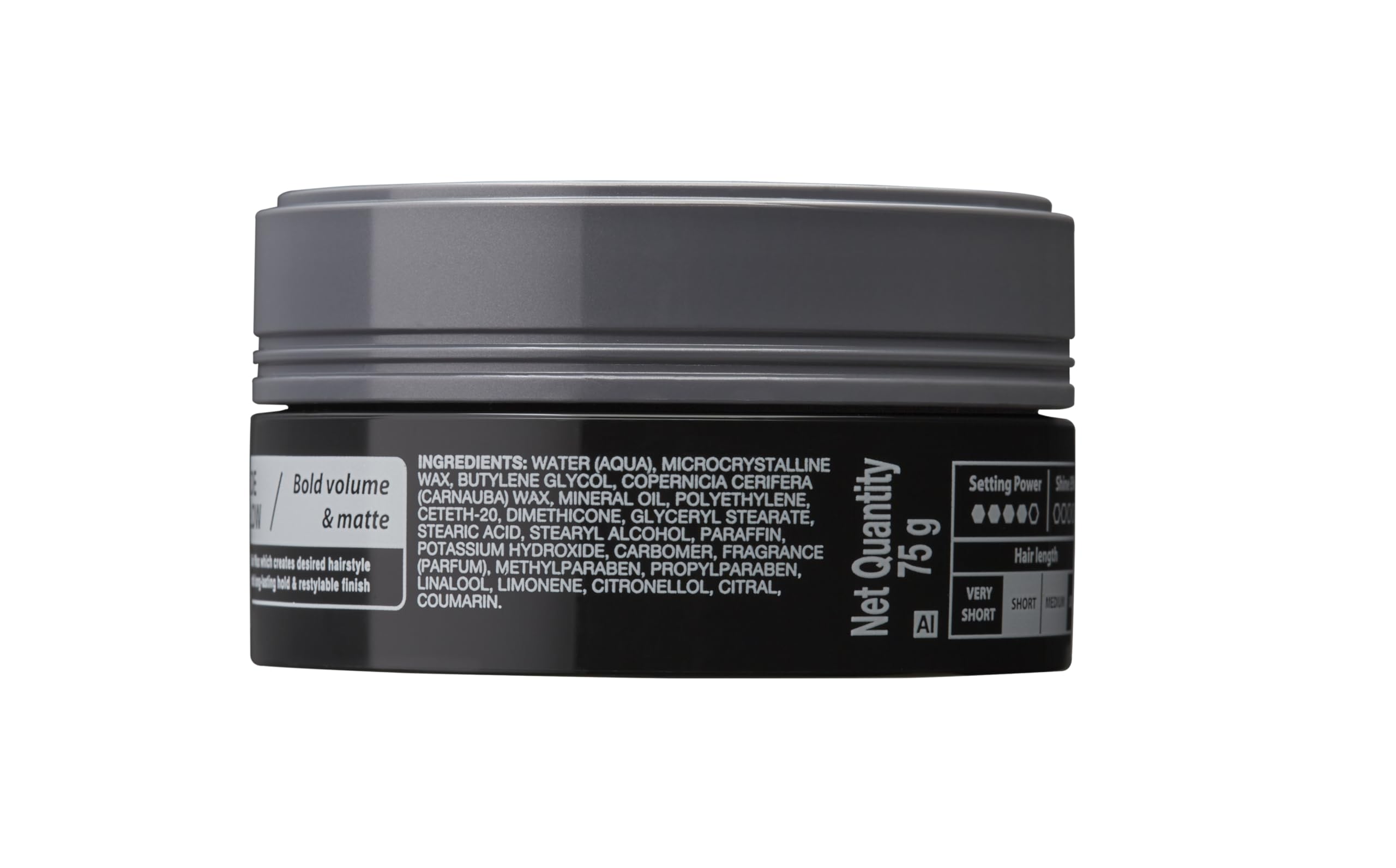 Gatsby Hair Styling Wax - Matt & Hard Hold (75g, Grey) - Perfect for Men's Hairstyling, Textured Looks & All-Day Hold