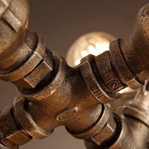 7-Lights Industrial Retro Tube Pendant Light - Vintage Steampunk Rustic Water Pipe Chandelier - Metal Iron Ceiling Lamp for Kitchen, Farmhouse, Cafe, Pub, Restaurant, Hall, Hotel - Perfect for Dining Room Lighting & Commercial Spaces