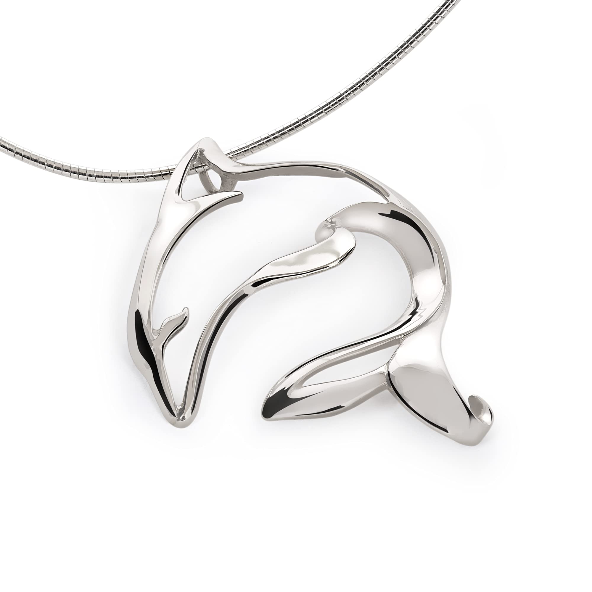 Sterling Silver Dolphin Necklace for Women - Ocean Theme Dolphin Charm Pendant, Sea Life Jewelry Gift for Dolphin Lovers & Divers - Perfect for Beach Vacations, Marine Enthusiasts & Ocean-Inspired Fashion