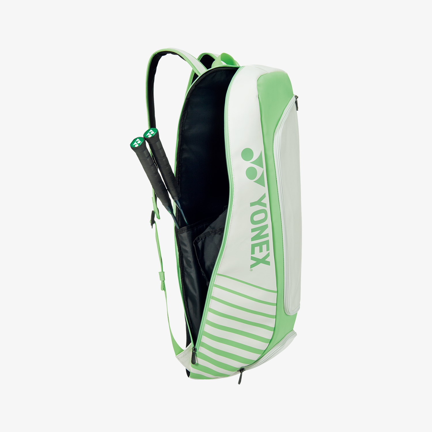 Yonex BAG82422WG Active Racket Backpack for Tennis & Badminton - Lightweight Sports Bag with Ventilated Shoe Compartment (White/Green) - Perfect for Gym, Court & Travel