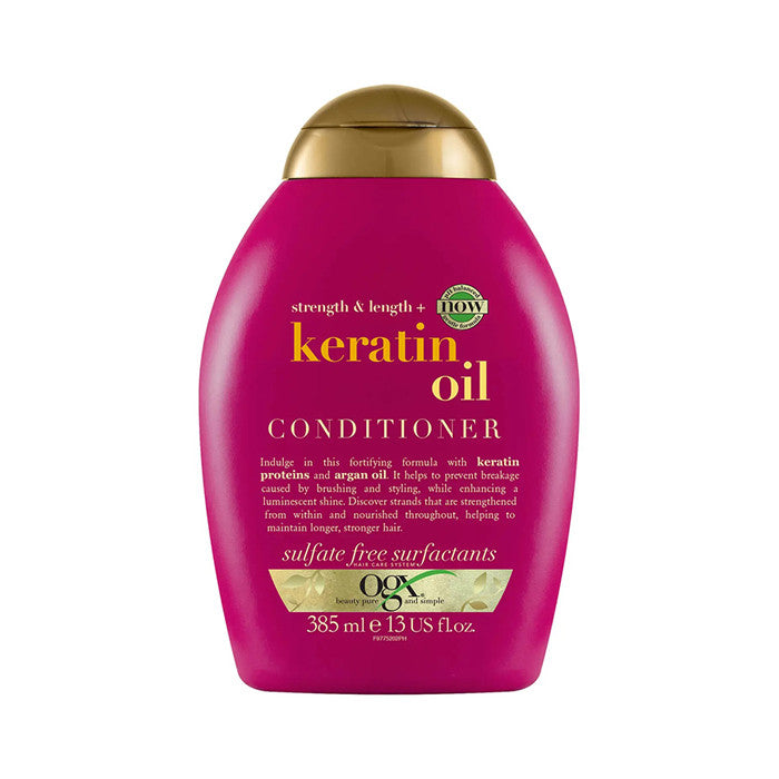OGX Keratin Oil Conditioner 385ml - Hydrating & Repairing Hair Treatment for Dry, Damaged Hair - Salon Quality at Home - Perfect for Daily Use & Post-Color Care