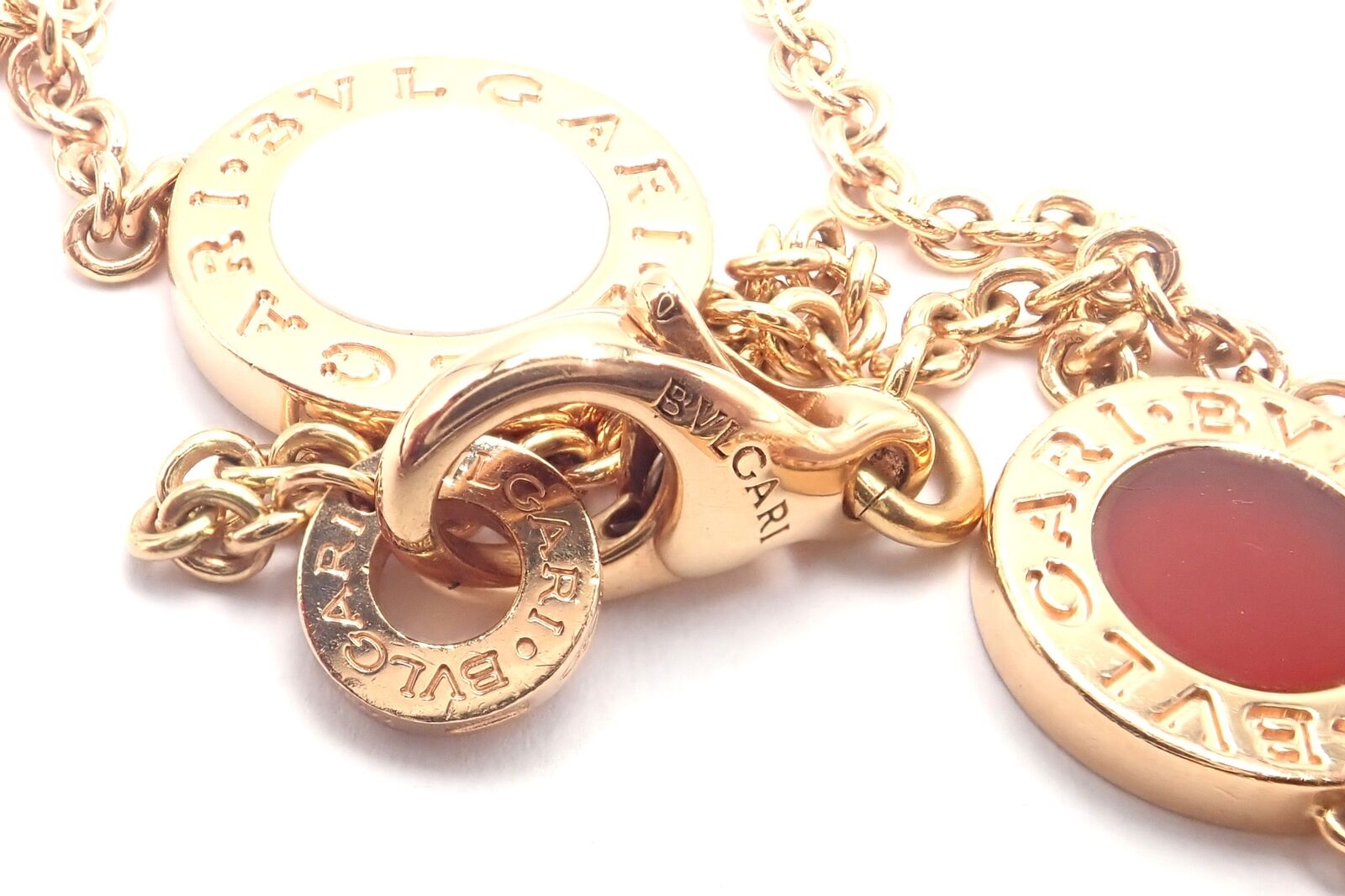 Authentic Bvlgari 18k Rose Gold Multi-Gemstone 38