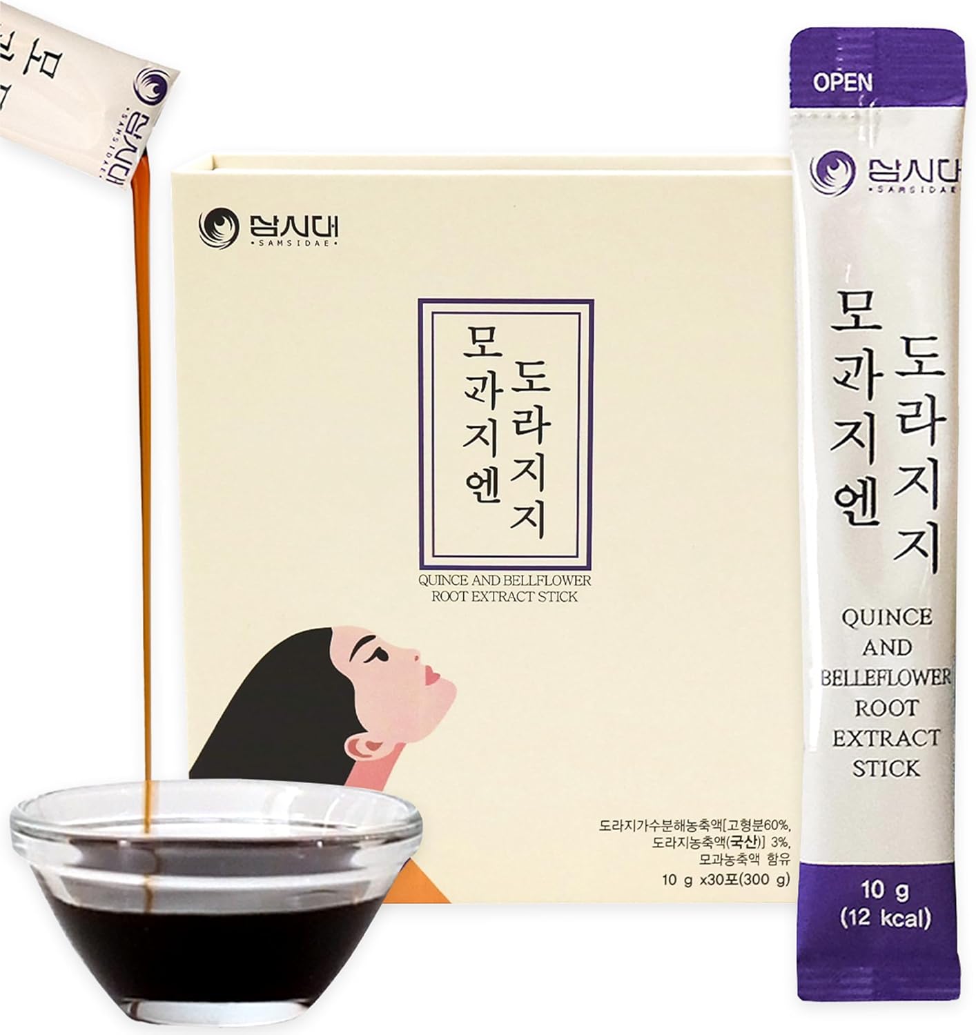 Korean Pear, Quince & Bellflower Extract Sticks (10g x 30 Sticks) - Herbal Immunity Booster for Cough Relief & Throat Soothing - Perfect for Travel, Office & Daily Wellness