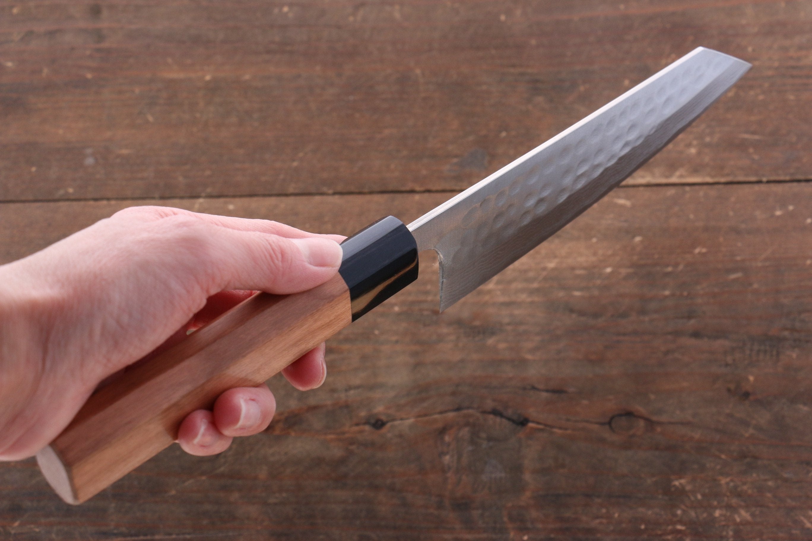 Nao Yamamoto SRS13 Black Damascus Bunka Knife 165mm - High Carbon Steel Blade with Cherry Blossom Pattern - Perfect for Sushi, Vegetables & Precision Kitchen Tasks