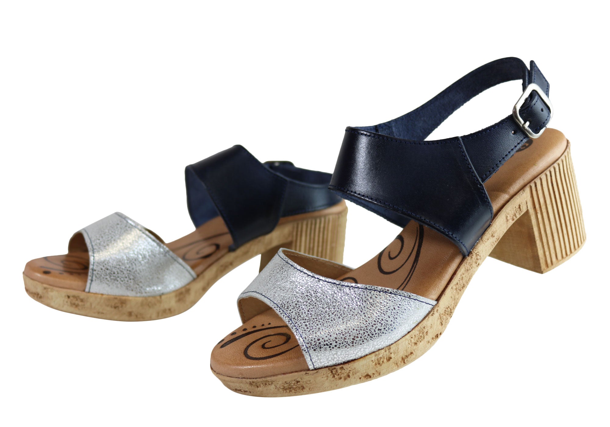 Lola Canales Mia Women's Comfort Leather Mid Heel Sandals - Handmade in Spain - Perfect for Summer Outings, Weddings & Office Wear